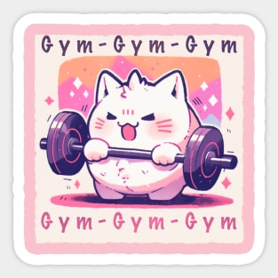 Gym, cat, sport Sticker